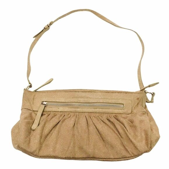 Snakeskin Printed Tan Small Shoulder Bag Purse - Picture 1 of 6